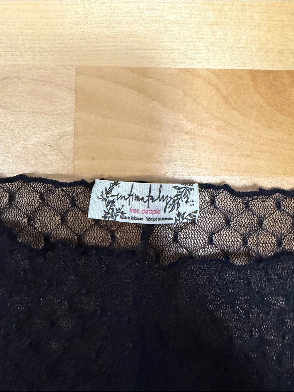 Free People minding my business Black Sheer Mesh Long-Sleeve Top